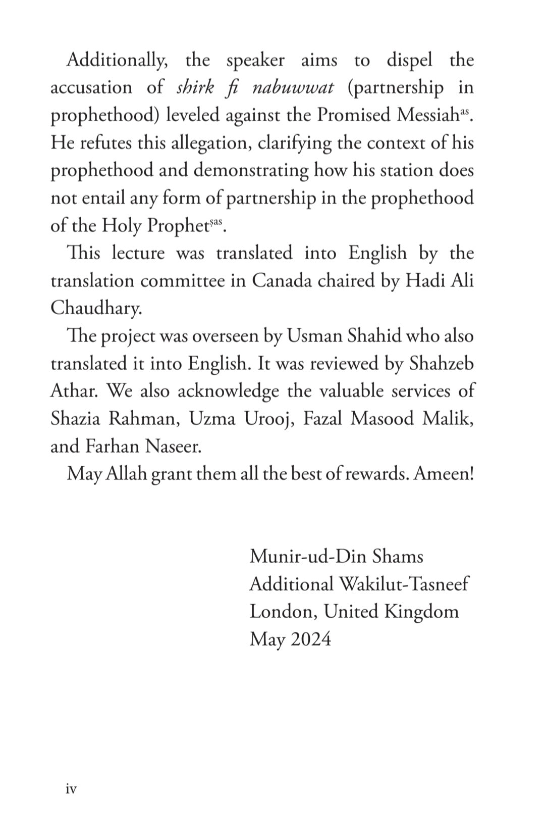 Text page with speaker's name, title, and additional information on a white background