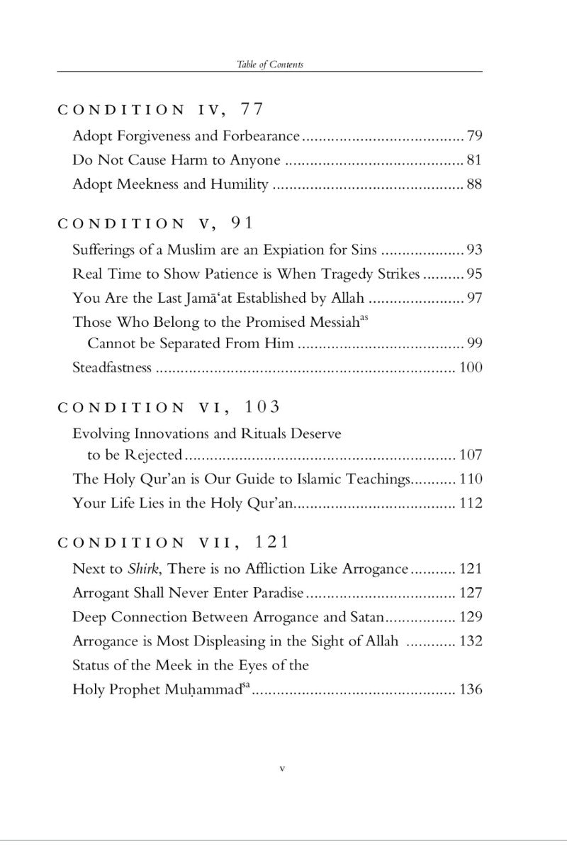 Page from a book or document with text on conditions and teachings.