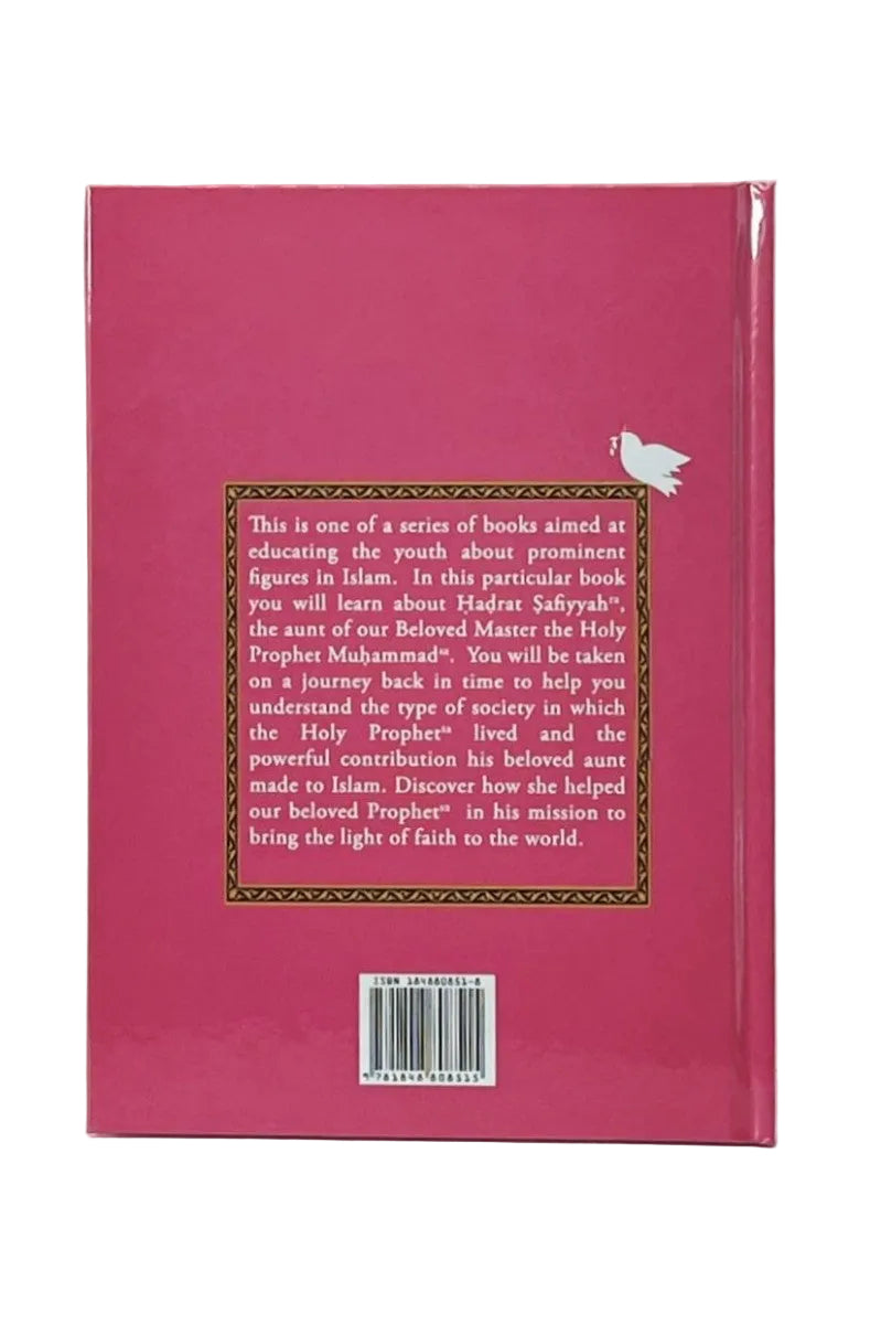 Back cover of a pink book with text and a barcode on a white background