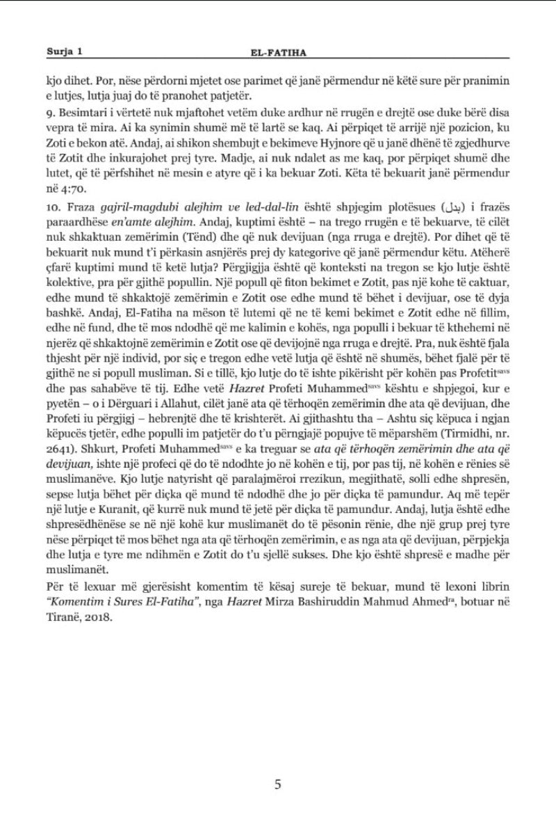 Text page from a book or document with Albanian