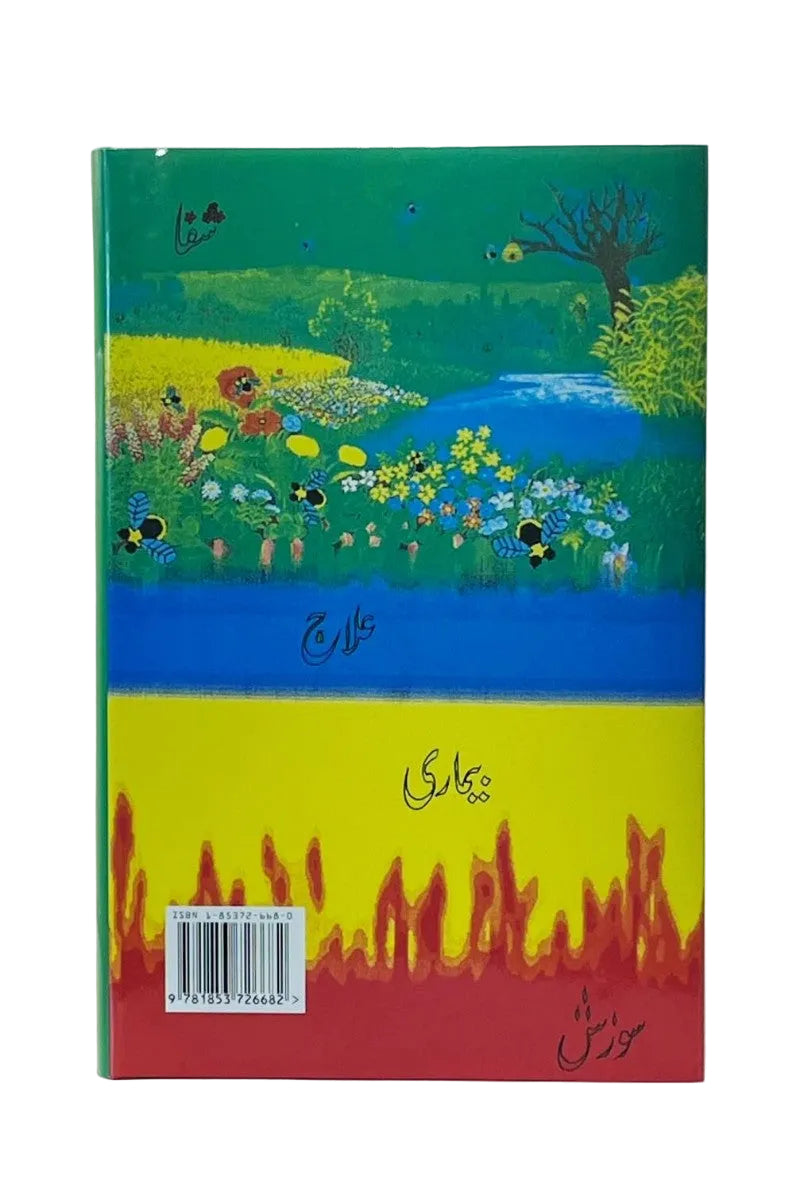 Colorful book cover with a landscape illustration on a white background