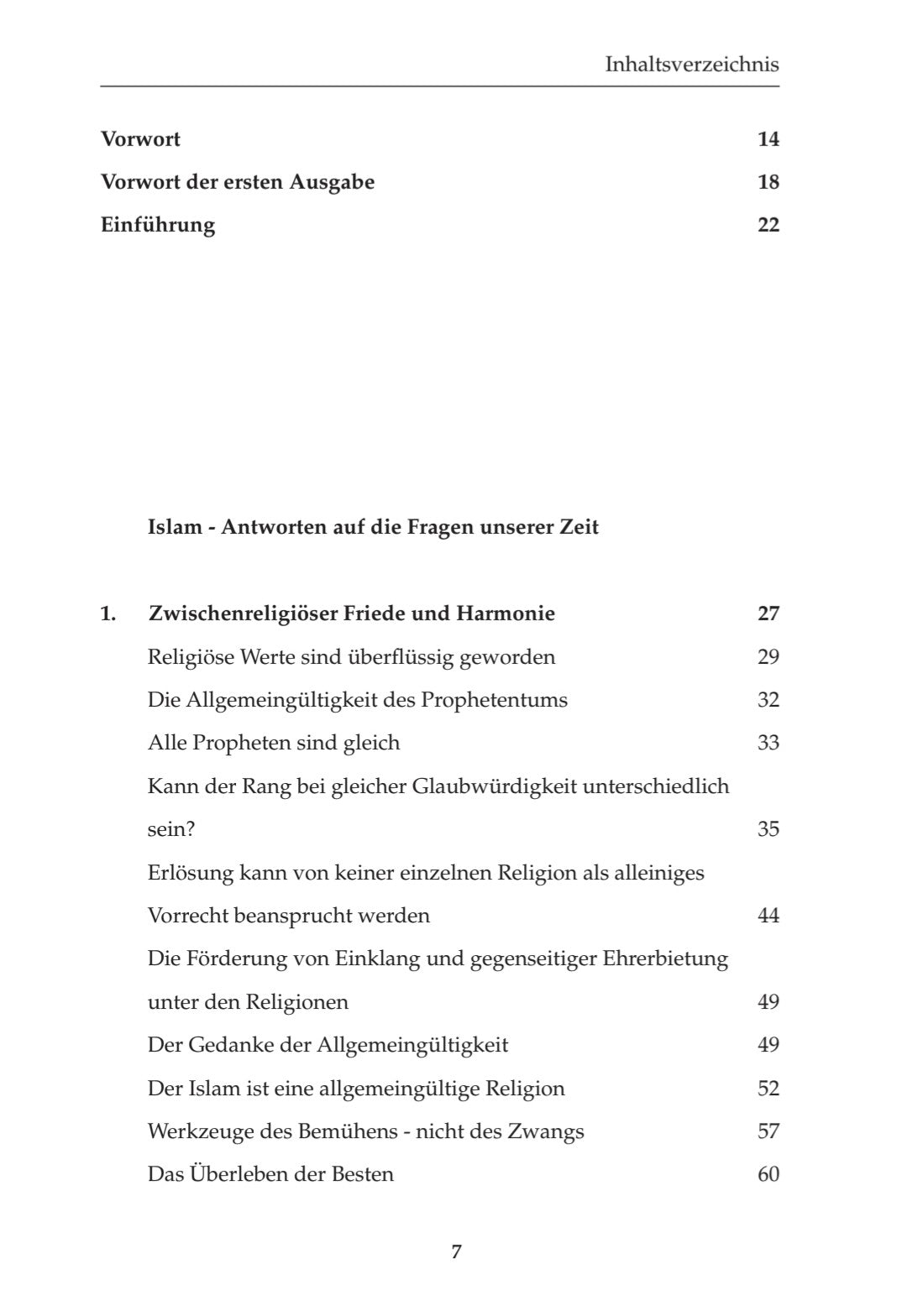 Islam - Antworten auf die Fragen unserer Zeit.