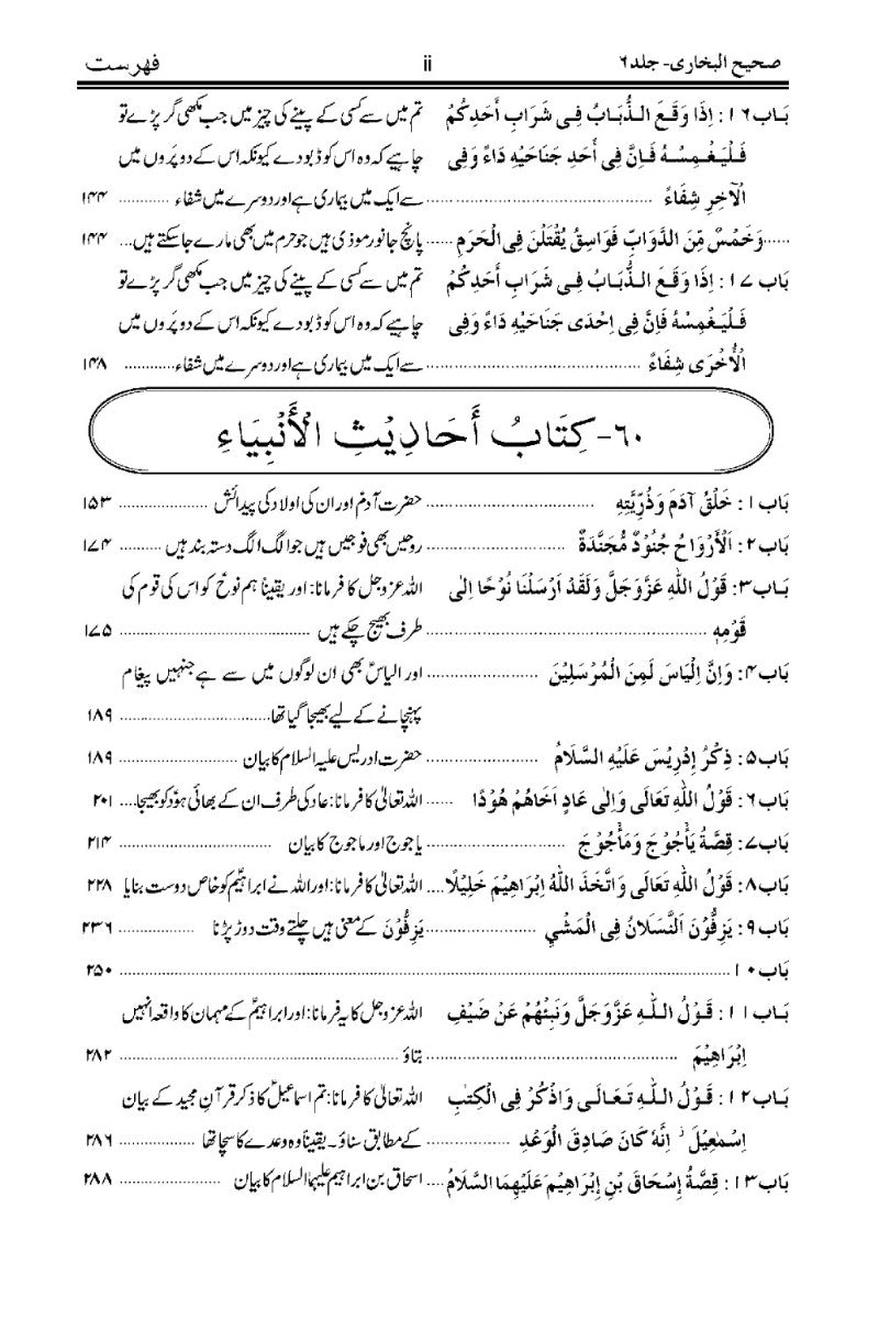 صحیح البخاری جلد ششم ؛حدیث نمبر 3190 تا 3488