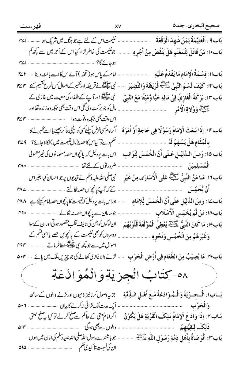 حدیث نمبر 2690 تا 3189، صحیح بخاری جلد پنجم