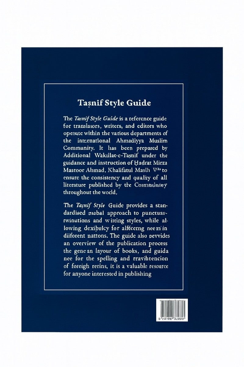Back cover of a book with text on a blue background