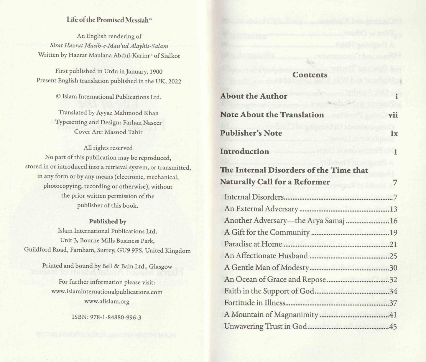 Life of the Promised Messiah by Hazrat Abdul Karim Sialkoti(ra)