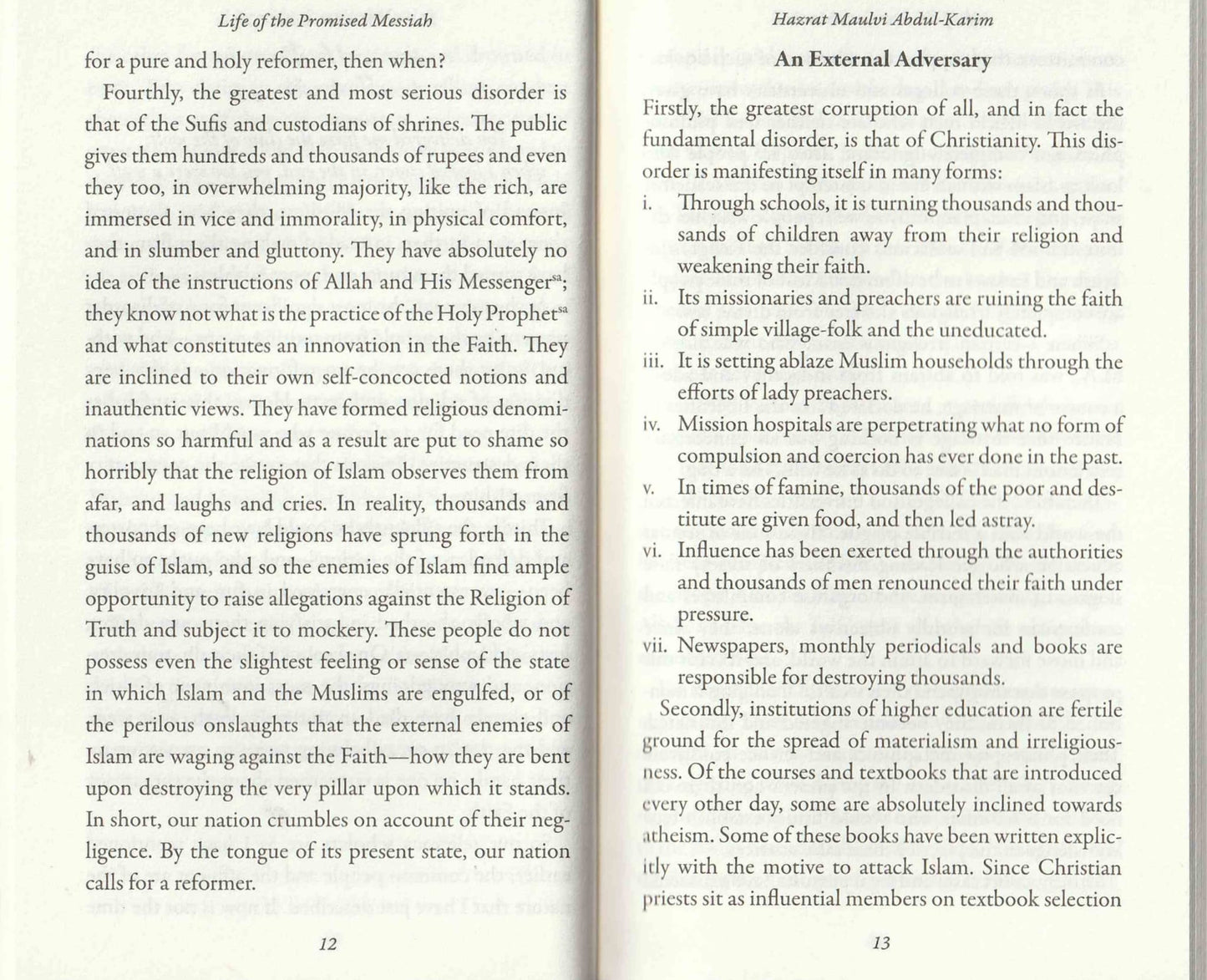 Life of the Promised Messiah by Hazrat Abdul Karim Sialkoti(ra)