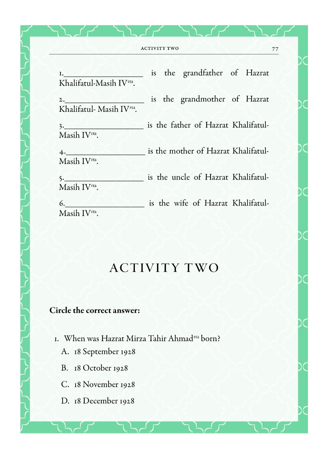 Khalifatul Masih the IV