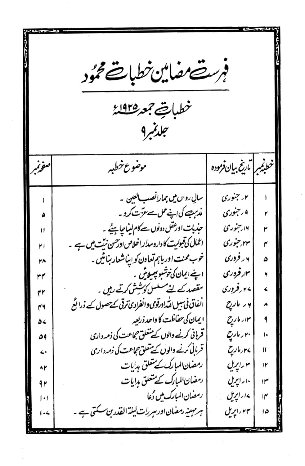 Khutbaat-e-Mahmood Volume 9 (خطبات محمود جلد ۹)