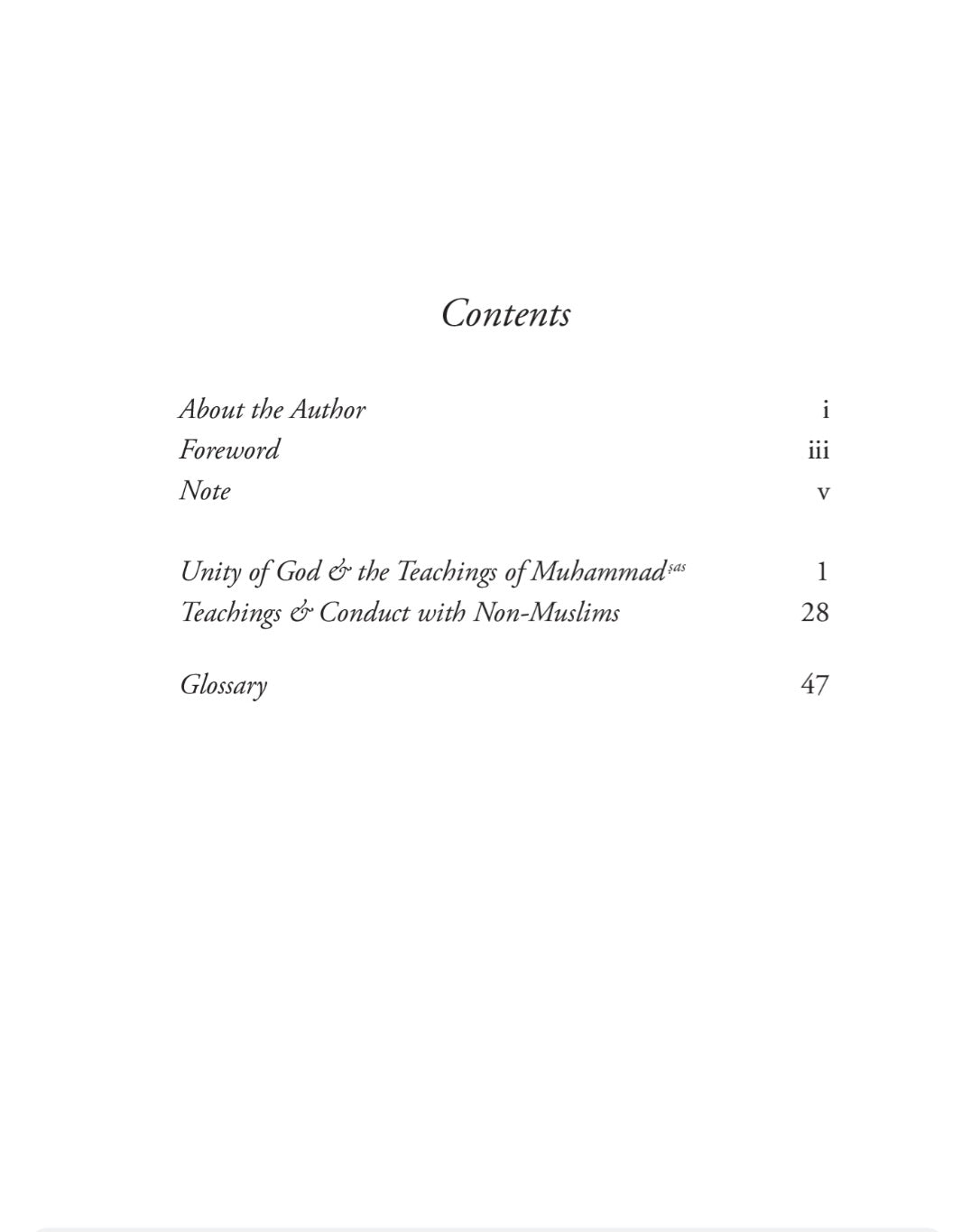 Unity Of God And The Teachings Of Muhammad (pbuh)