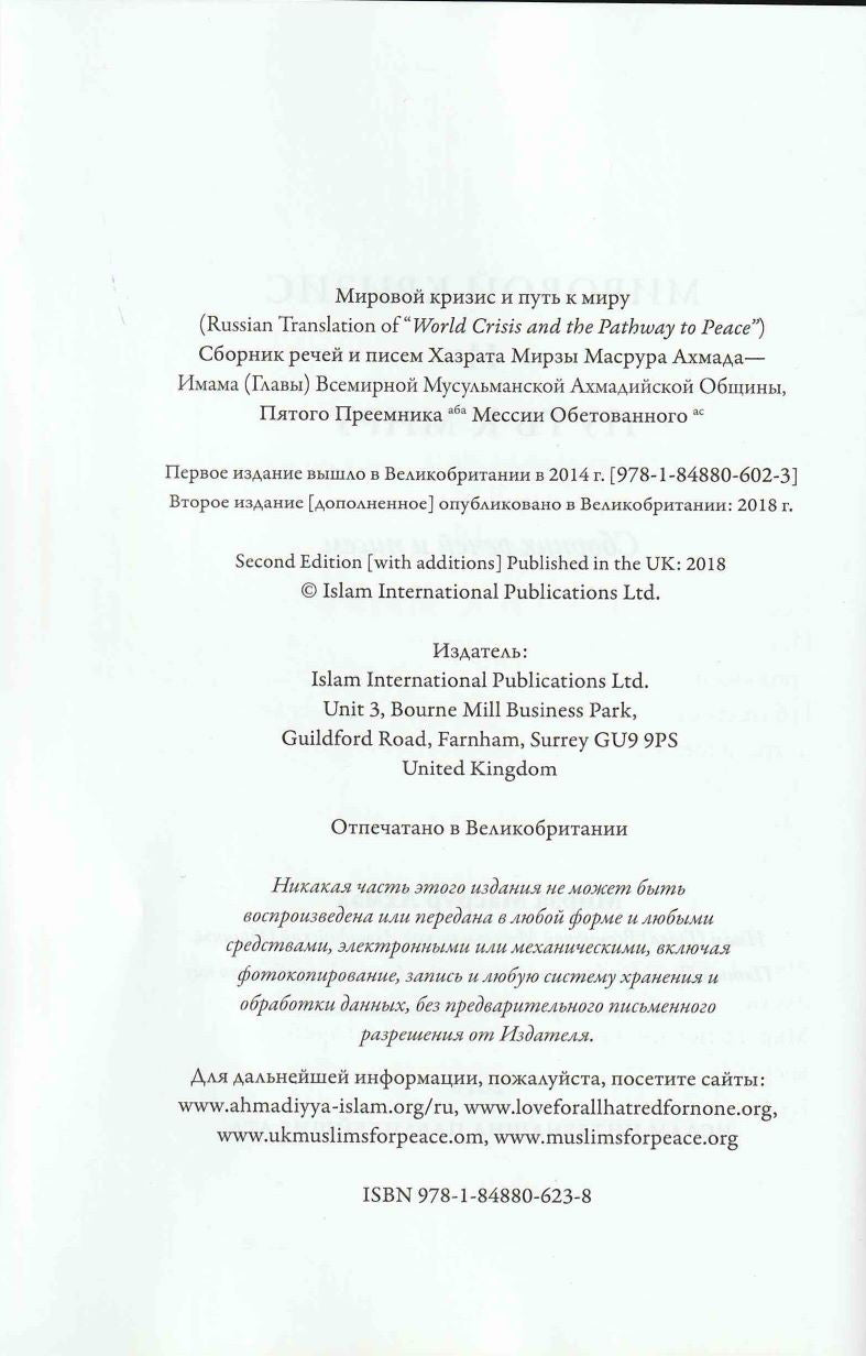 Мировой кризис и путь к миру