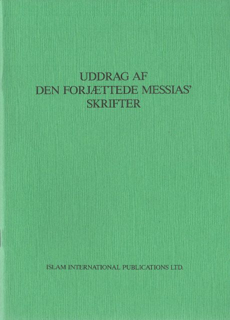 Selection from the Writings of the Promised Messiah