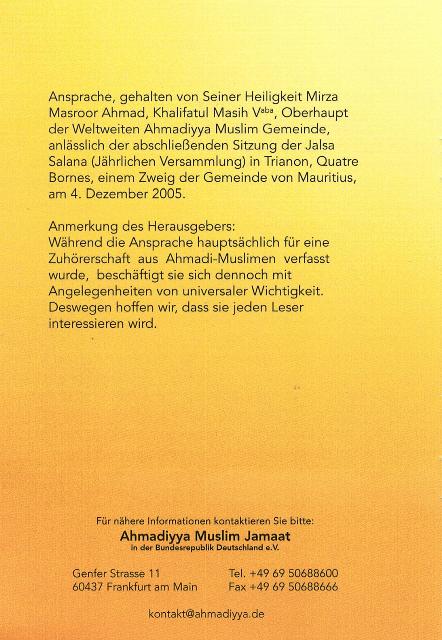 Muslime sind zum Guten der Menschheit erschaffen.