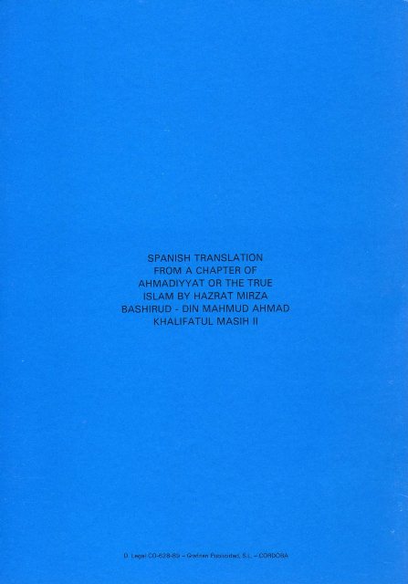 A Chapter from Ahmadiyyat the True Islam