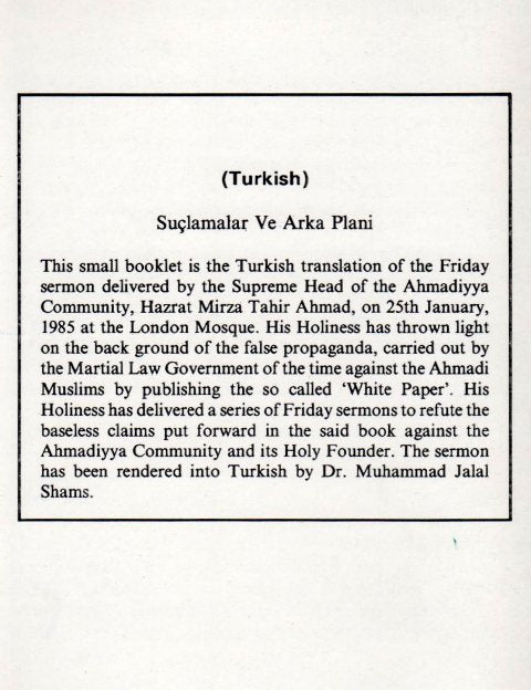 Exposition of the Lies against Ahmadiyyat (Turkish)