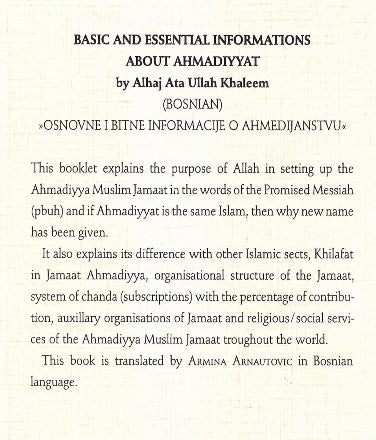 Basic and Essential Information about Ahmadiyyat