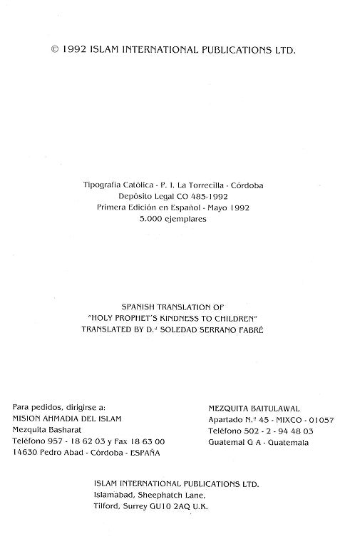 El Amor Del Santo Profeta Hacia Los Ninos