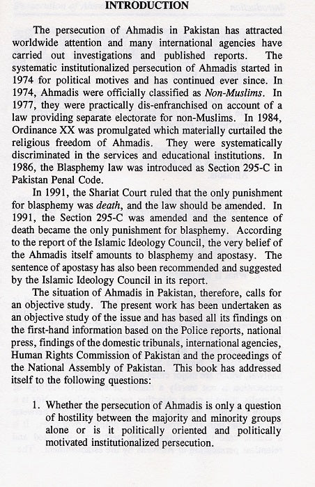 Persecution of Ahmadis in Pakistan - An Objective Study
