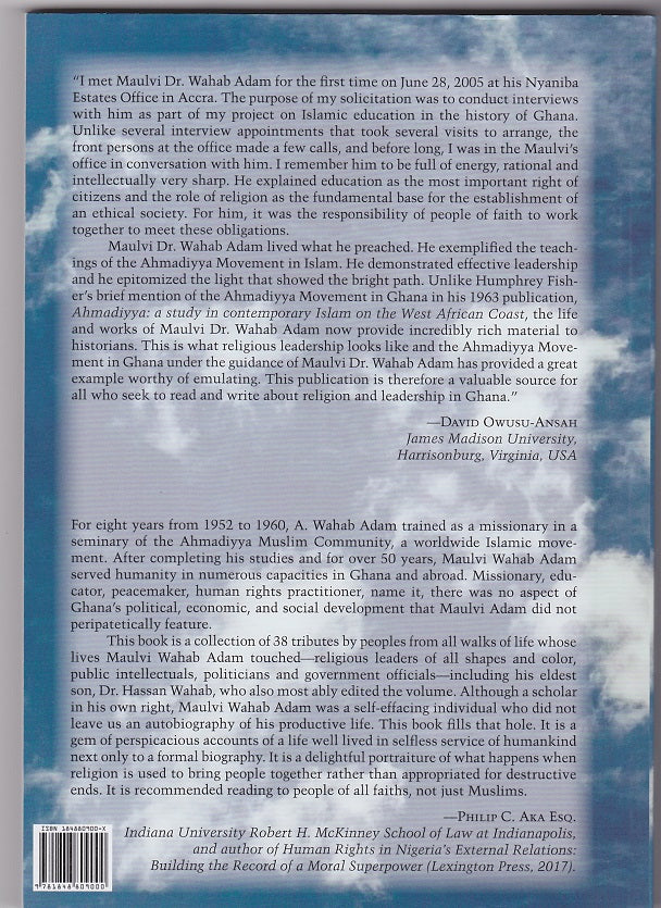 Servant of the Bestower, Maulvi Dr. A Wahab Adam