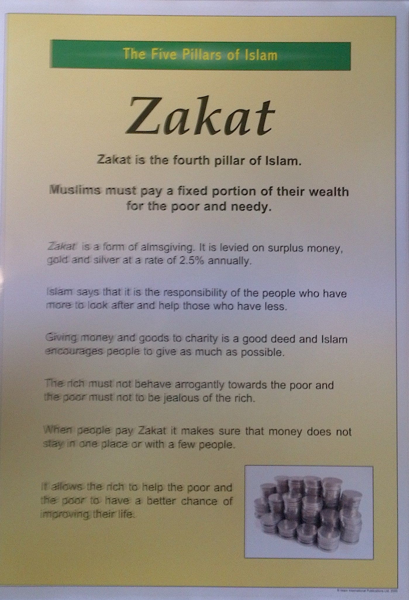The Five Pillars Of Islam Zakat The Five Pillars Of Islam Zakat