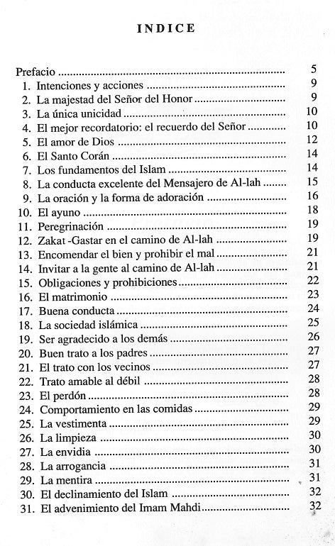 Selected Sayings of the Holy Prophet(pbuh) in Spanish