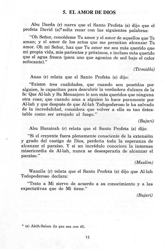 Selected Sayings of the Holy Prophet(pbuh) in Spanish