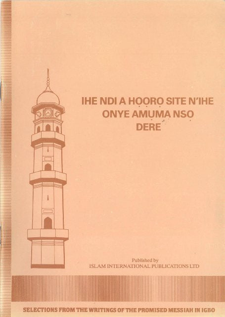 Selection from the writings of the Promised Messiah