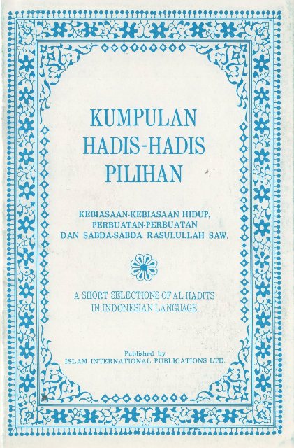 Selected Sayings of the Holy Prophet(pbuh) Indonesian Translation