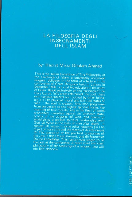 The Philosophy of The Teaching of Islam (Italian Language)