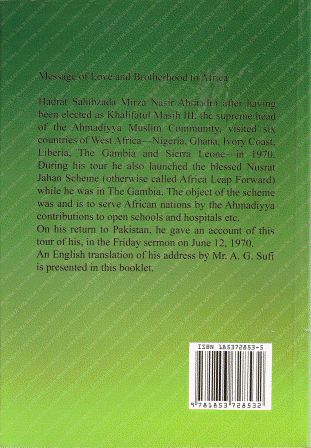 A message of love and brotherhood to Africa