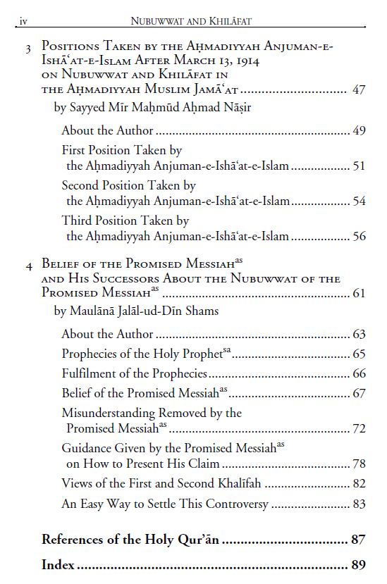 Nabuwwat and Khilafat