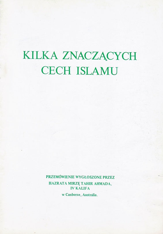 Some Distinctive Features of Islam (Polish)
