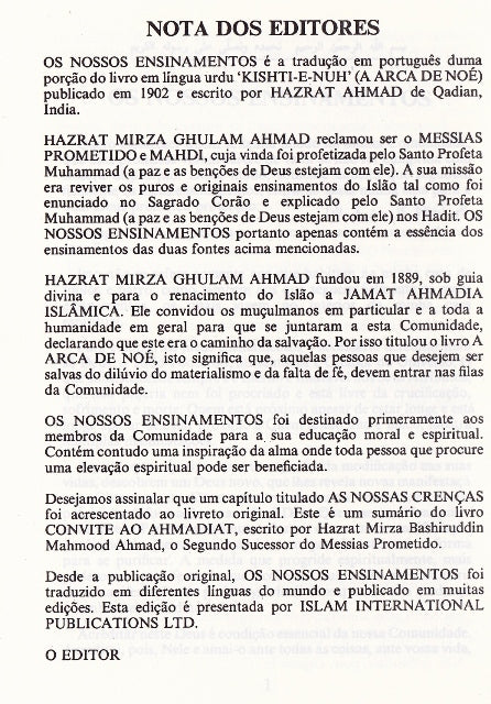 Our Teachings (Portuguese Translation)