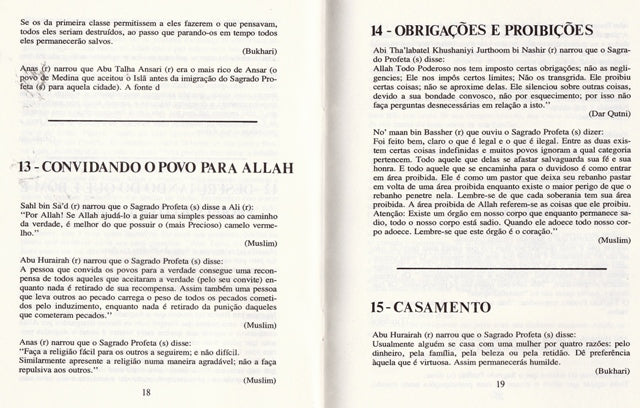 Selected Sayings of the Holy Prophet of Islam (Portuguese translation)