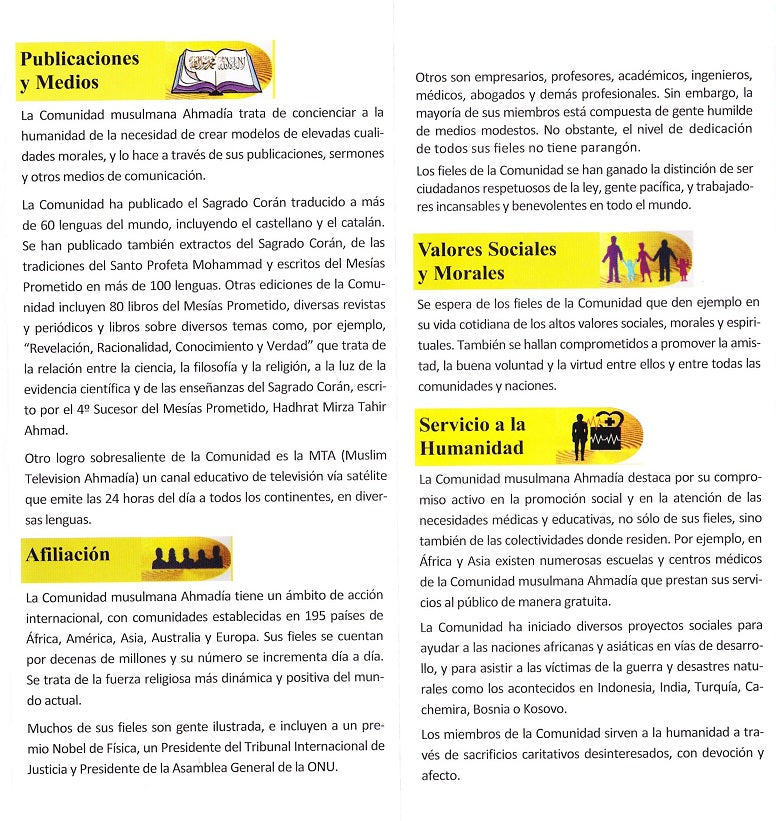 La Comunidad Musulmana Ahmadia (100 pamphlets)