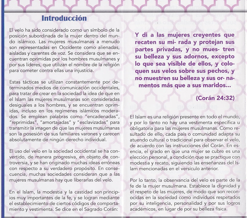 El Velo Islamico - Opresion o eleccion para las mujeres musulmanas? (100 pamphlets)