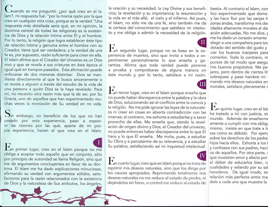 Por que yo creo en el Islam (100 pamphlets)