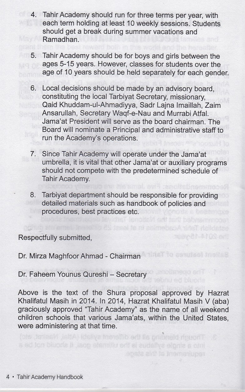 Tahir Academy Handbook