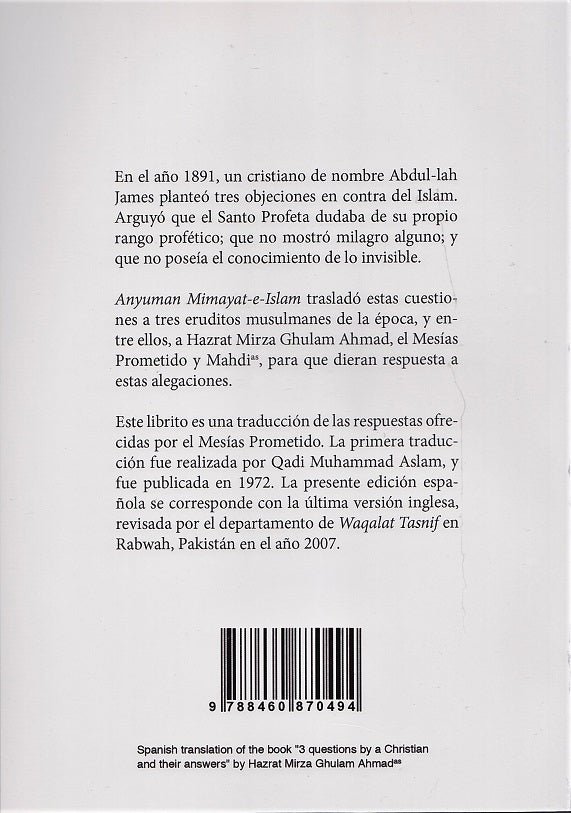 Tres Preguntas de un Cristiano y las Respuestas