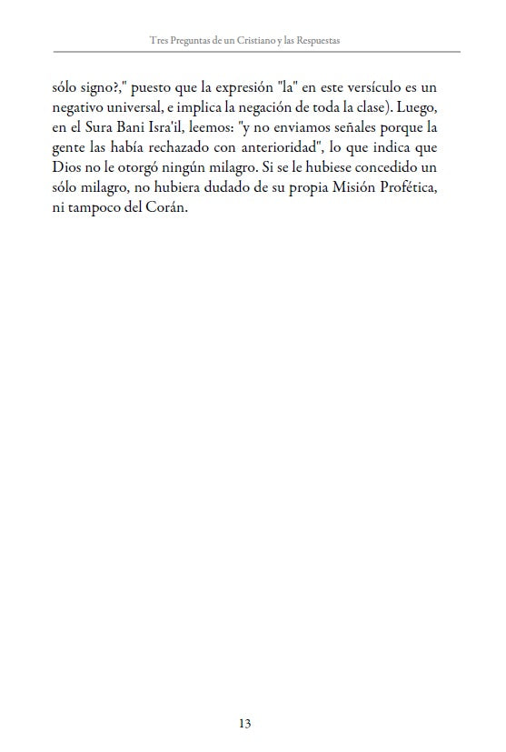 Tres Preguntas de un Cristiano y las Respuestas