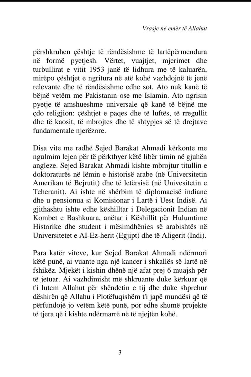 Text page from a book or document in Albanian with a white background.