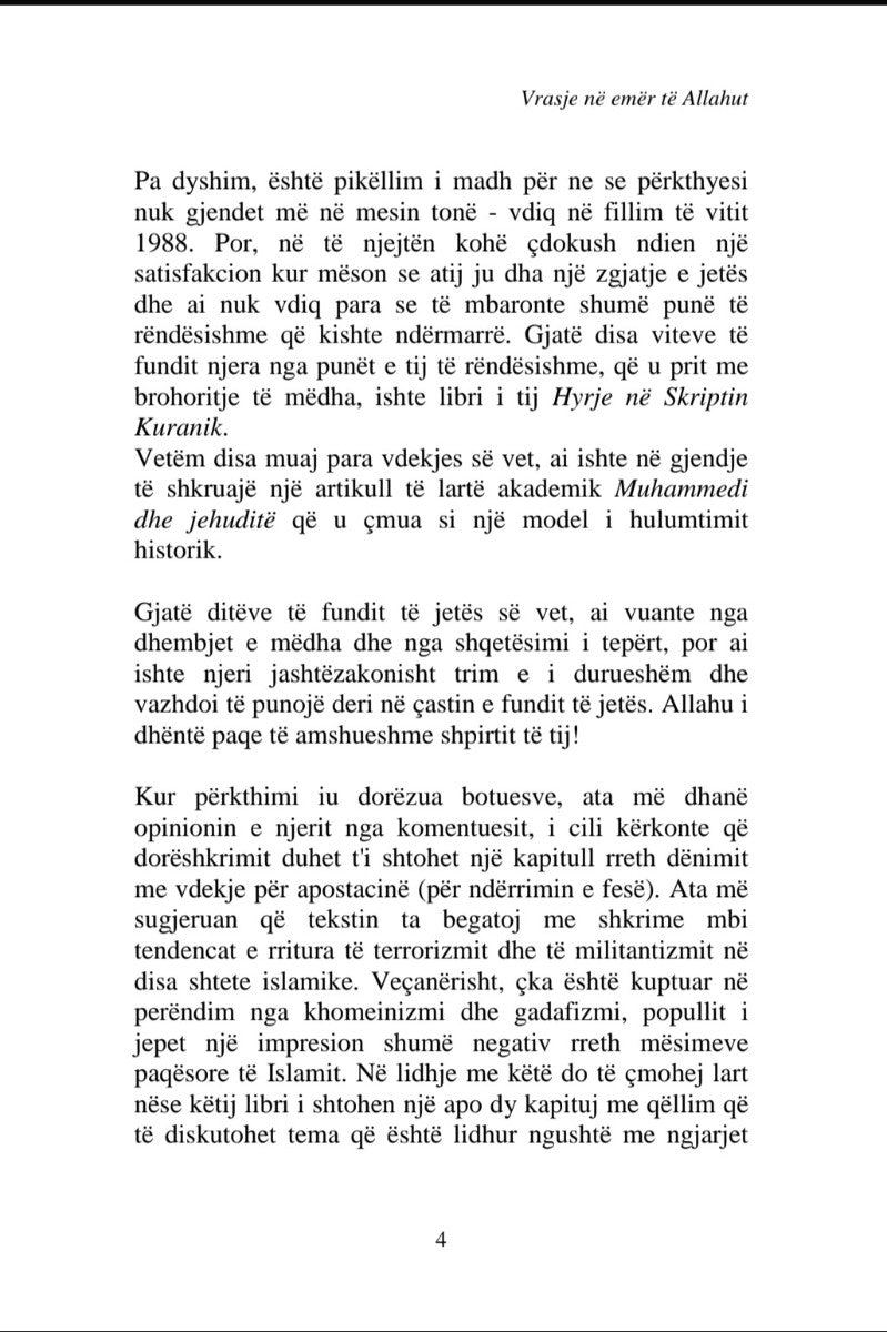 Text page from a book or document in Albanian 