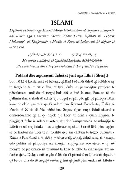 Text page from a book or document in a Albanian with a number 29 at the bottom.