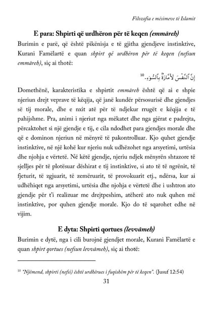 Text page from a book or document with Arabic and Albanian text and numbers
