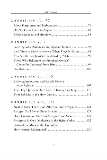 Page from a book or document with text on conditions and teachings.
