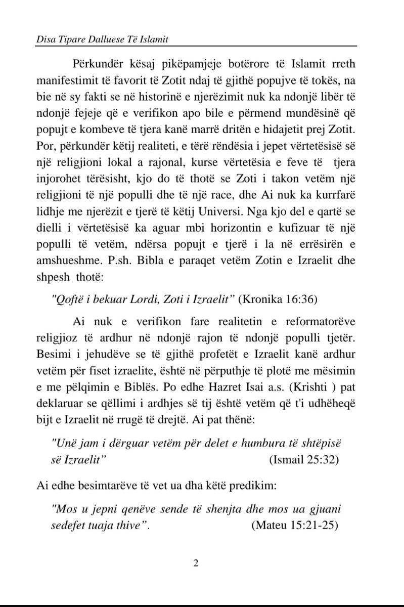 Text page from a book or document in Albanian on a black background.
