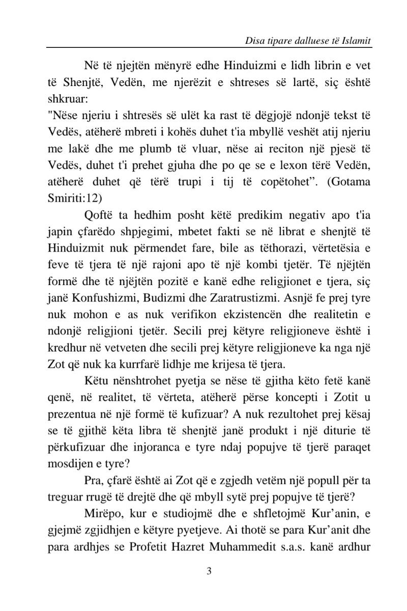 Text page from a book or document in Albanian 