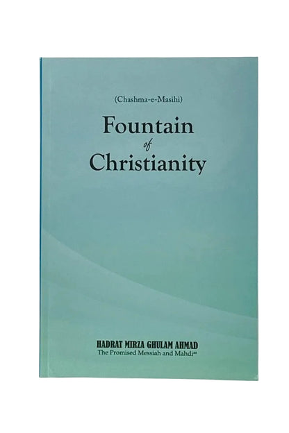 Book titled 'Fountain of Christianity' with a green cover on a white background