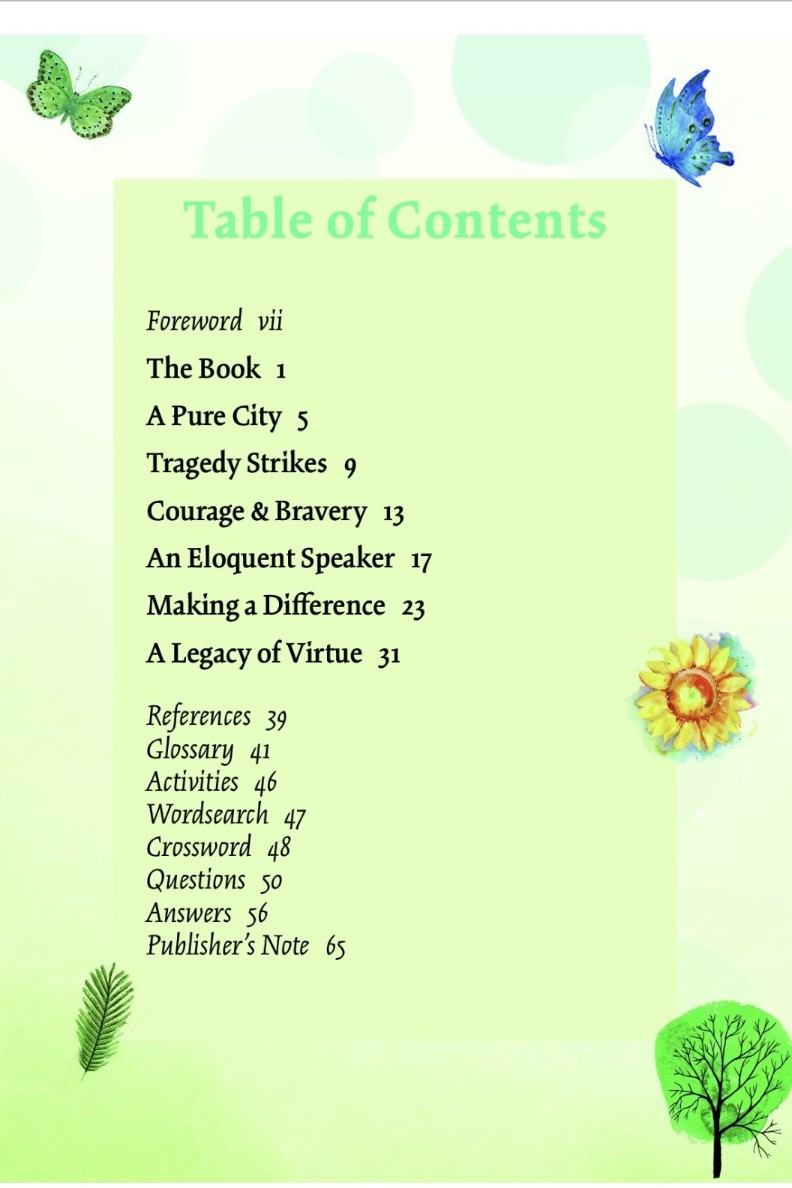 Table of contents of the book Hazrat memoonah sofiyah
