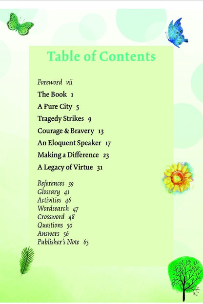 Table of contents of the book Hazrat memoonah sofiyah